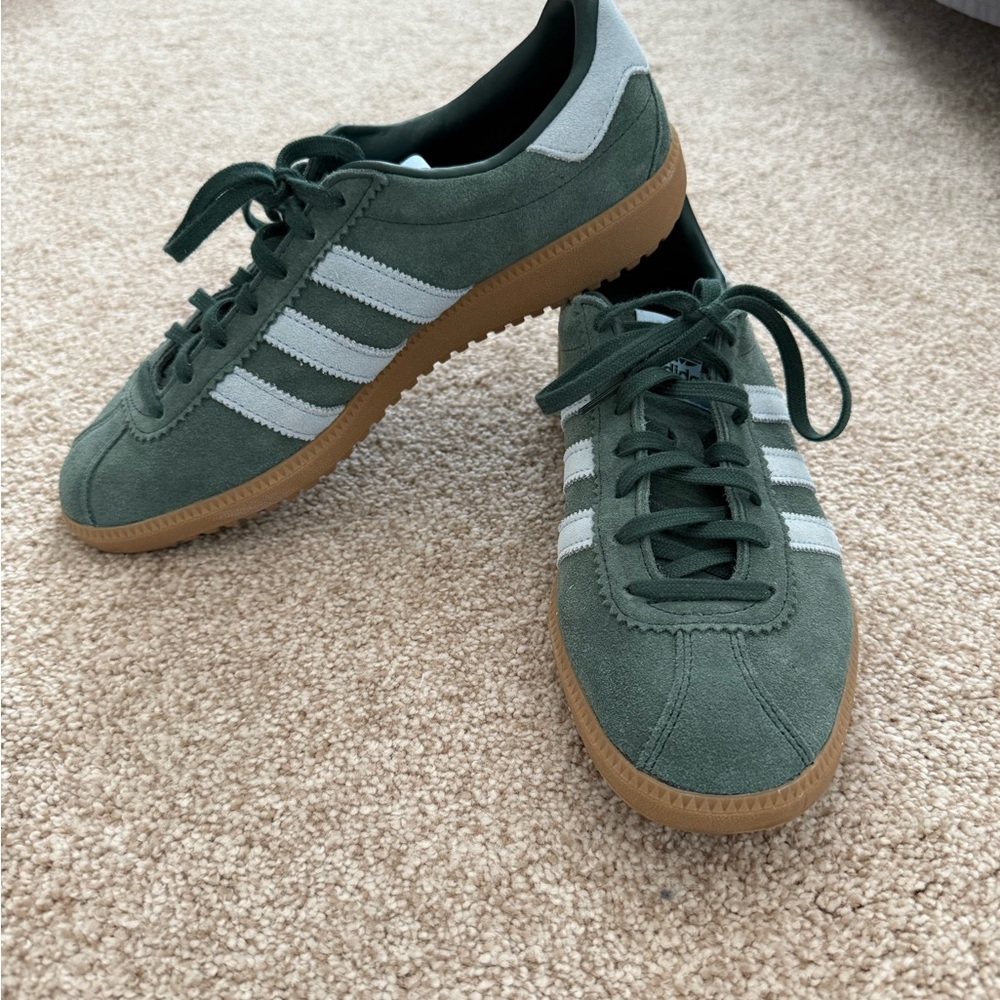 Adidas Women's Green Suede Sneakers